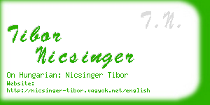 tibor nicsinger business card